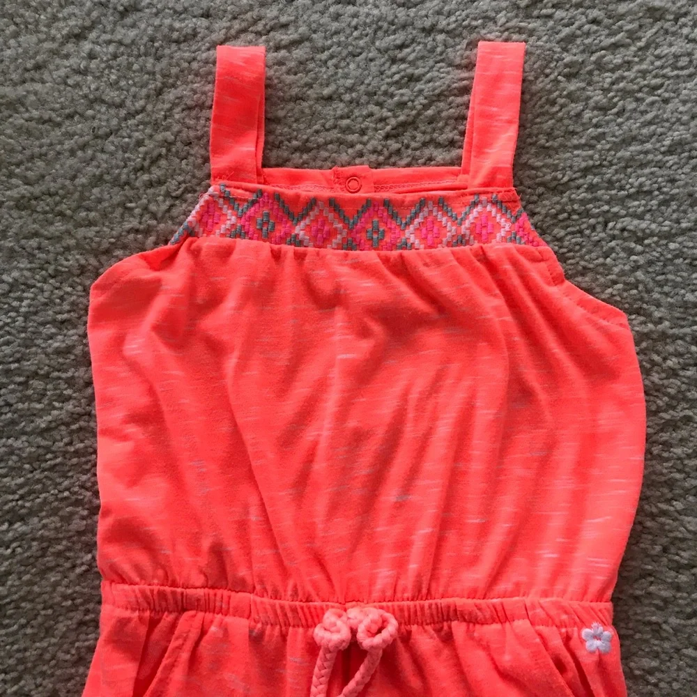 Girls Limited Too Bright Orange Romper - Picture 2 of 4